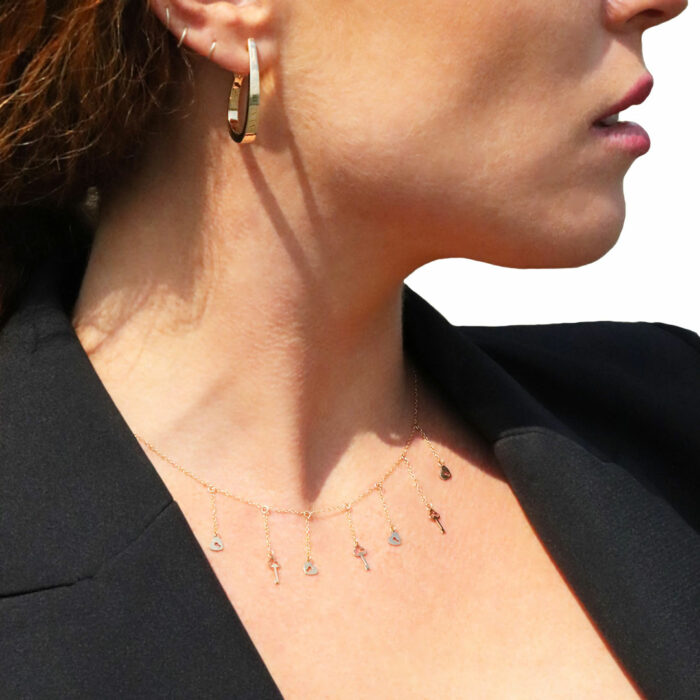 collana pendenti lucchetto e chiave