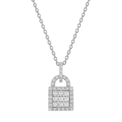 collana con lucchetto di diamanti
