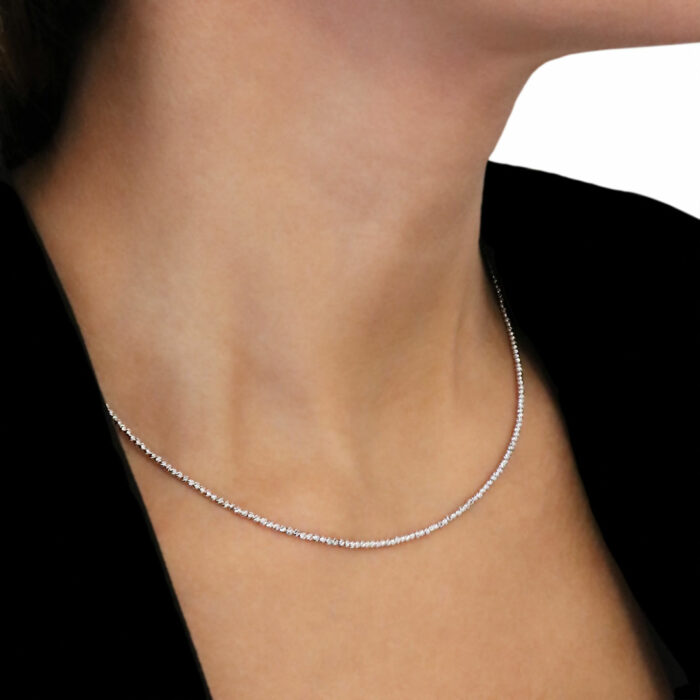 collana sfere oro bianco