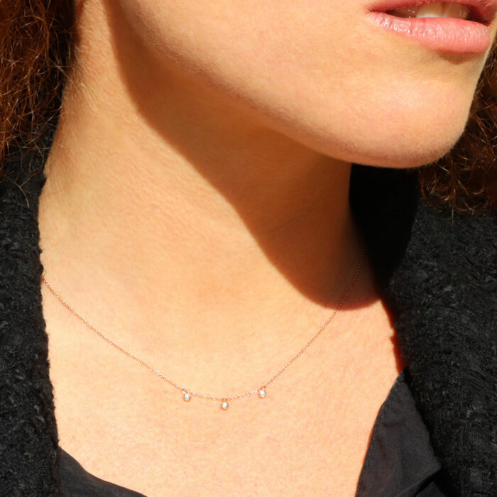 collana oro rosa diamanti