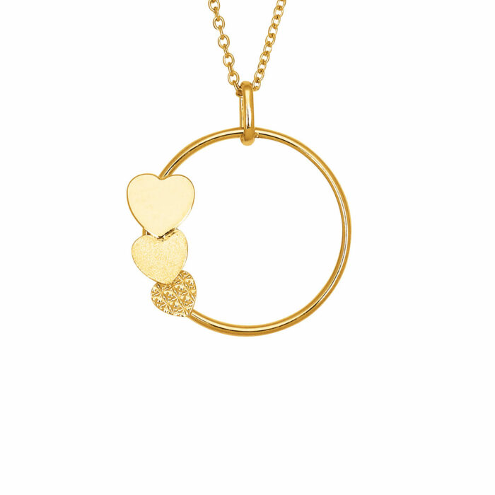 Collana Triplo Cuore oro