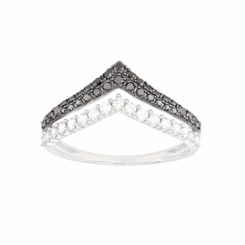 anello V diamante nero