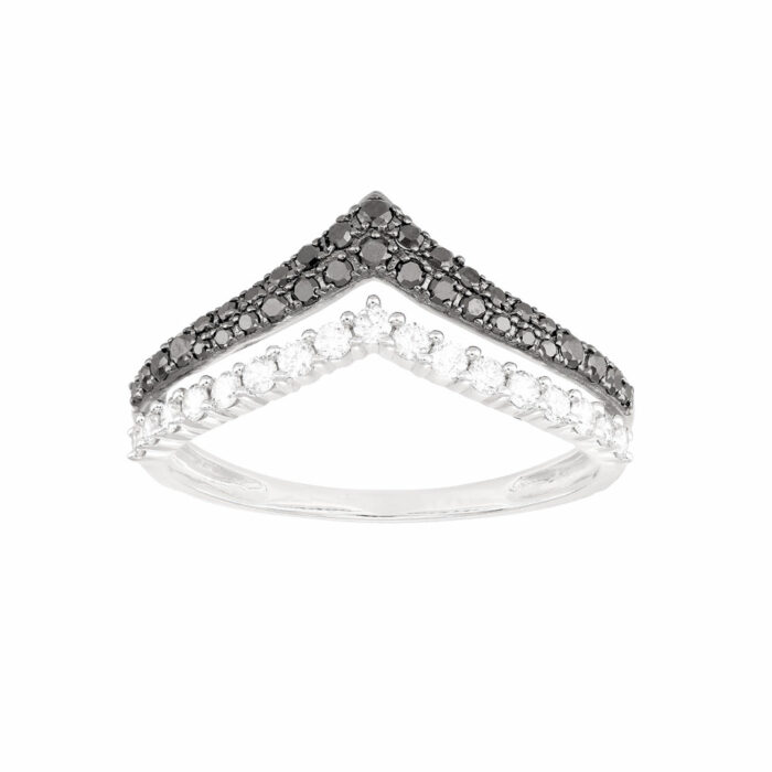 anello V diamante nero