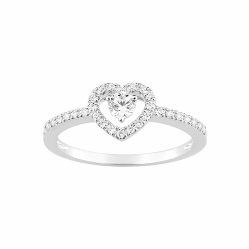 anello a cuore con diamanti