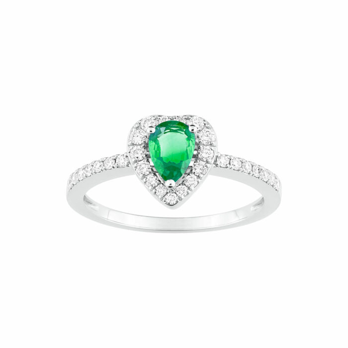 anello cuore smeraldo