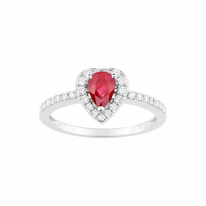 anello cuore rubino