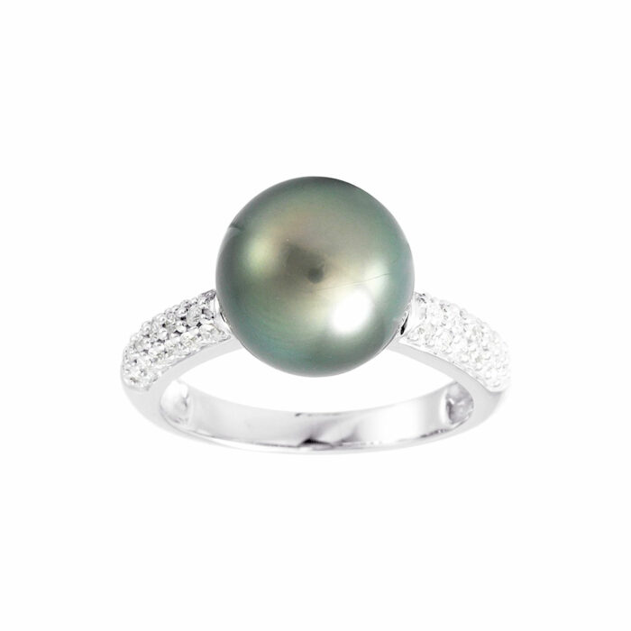 anello perla tahiti oro bianco