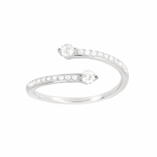 anello solitario con doppio diamante