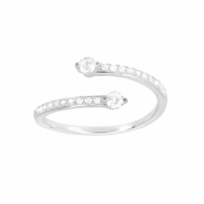 anello solitario con doppio diamante