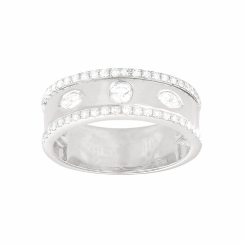 anello con diamanti multipli spessi