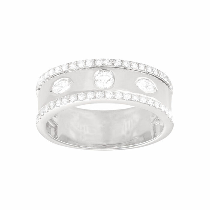 anello con diamanti multipli spessi