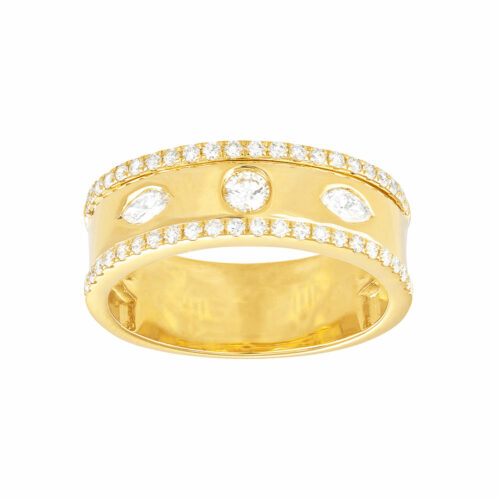 anello con diamanti multipli spessi