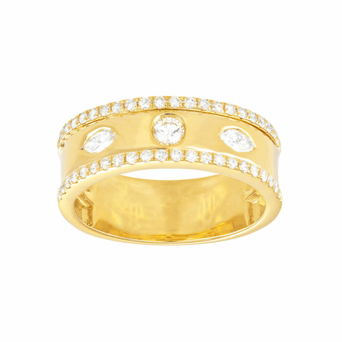 anello con diamanti multipli spessi