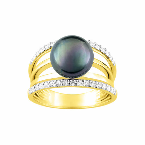 anello perla tahiti oro giallo