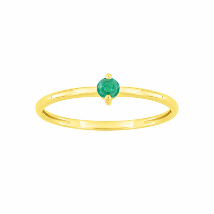 anello solitario con smeraldo