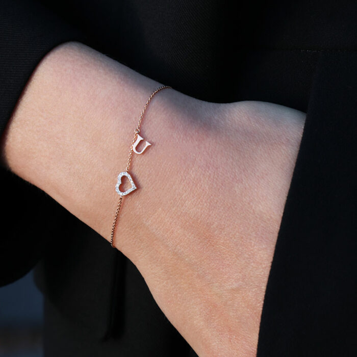 bracciale cuore diamanti