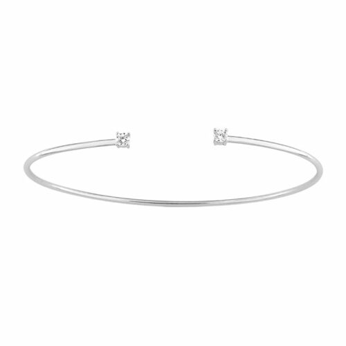 bracciale rigido diamanti oro bianco