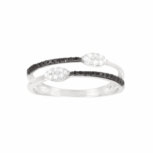anello diamante nero oro bianco