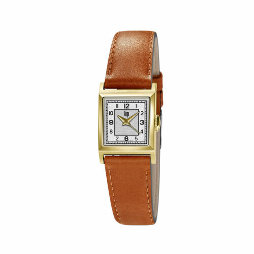 orologio cinturino pelle dorato