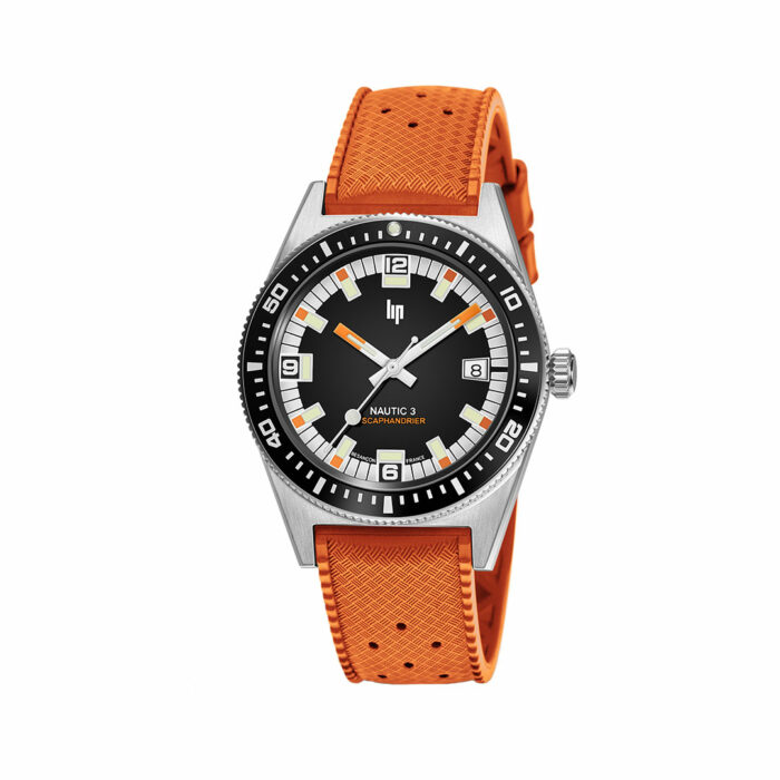 Orologio Lip Nautic 3 Scaphandrier 39 mm Arancia