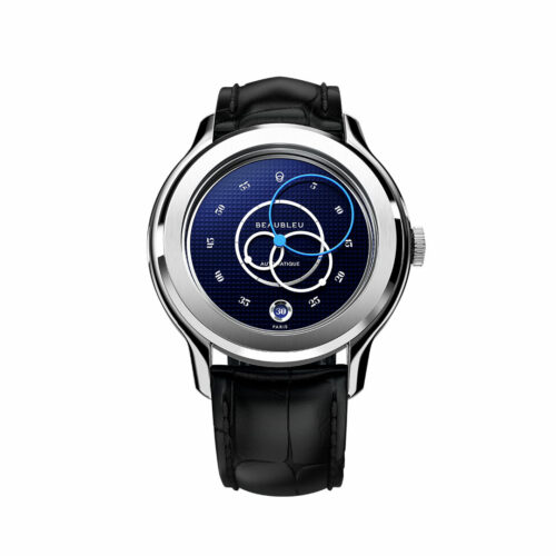 orologio con quadrante blu