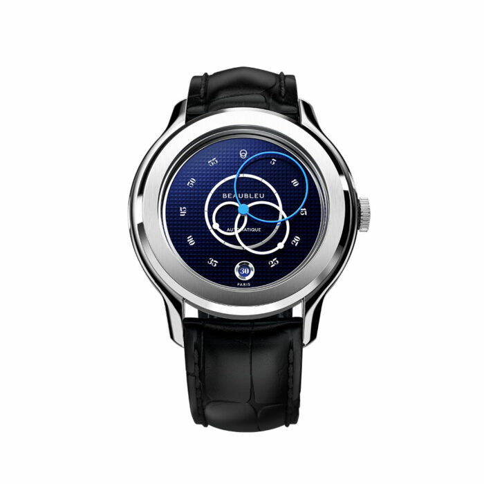 orologio con quadrante blu