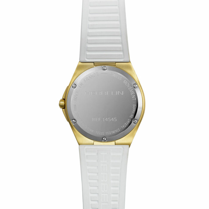 Orologio Herbelin Cap Camarat Quadrante Oro Cinturino Bianco - immagine 4