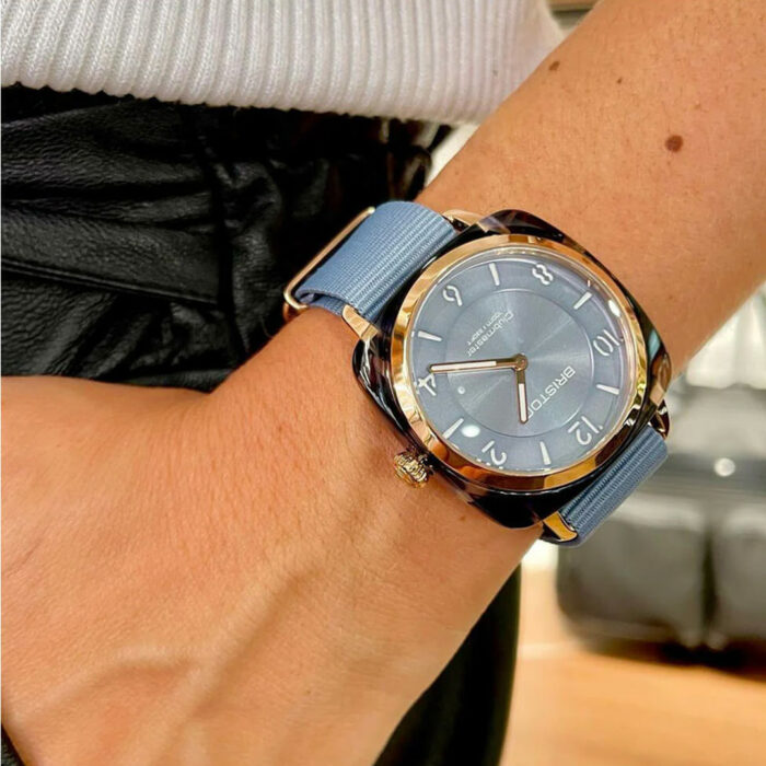 Orologio Briston Clubmaster Chic Gold Blu Ghiacciaio - immagine 2