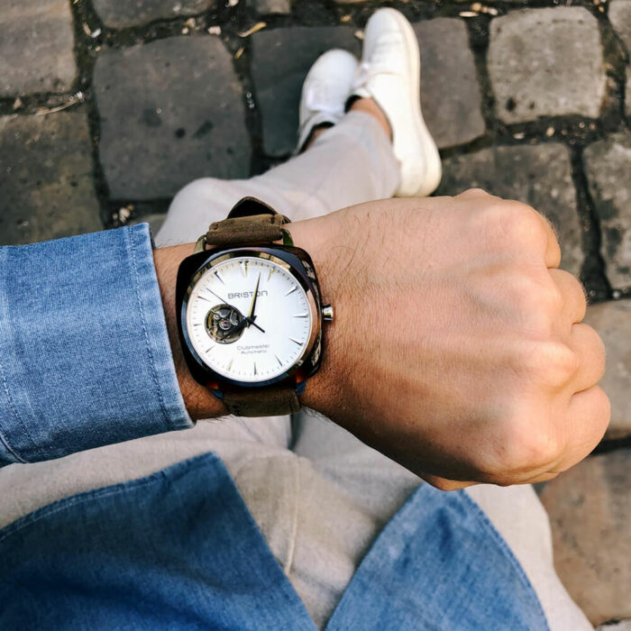 Orologio Briston Clubmaster Iconic Automatico Quadrante Bianco - immagine 3