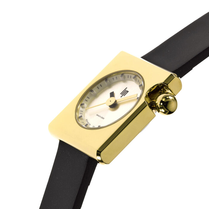 Orologio Lip Mach 2000 Mini Square Nero Oro 671178 - immagine 4