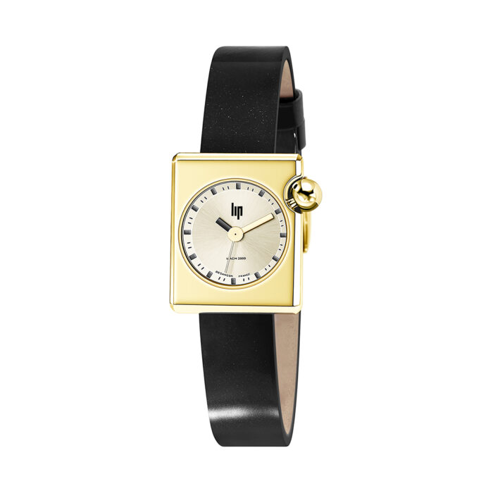 Orologio Lip Mach 2000 Mini Square Nero Oro 671178