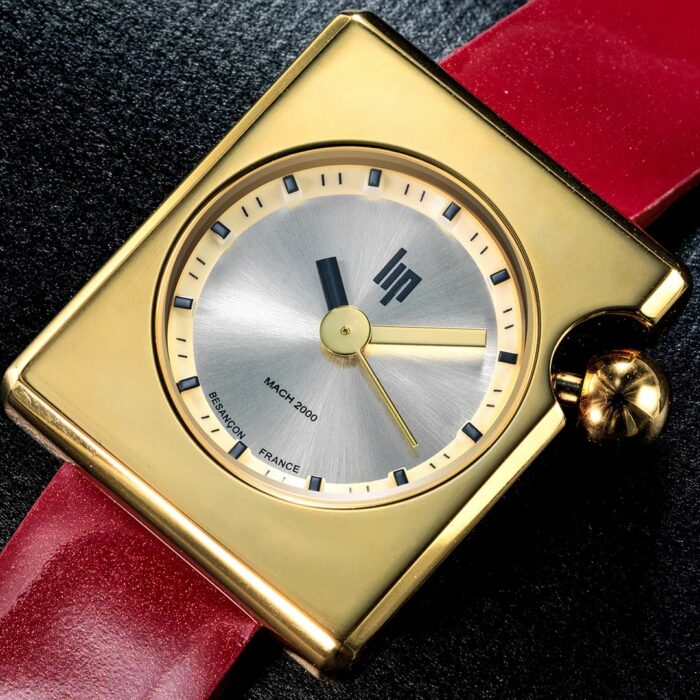 Orologio Lip Mach 2000 Mini Square Rossa Dorato 671186 - immagine 2