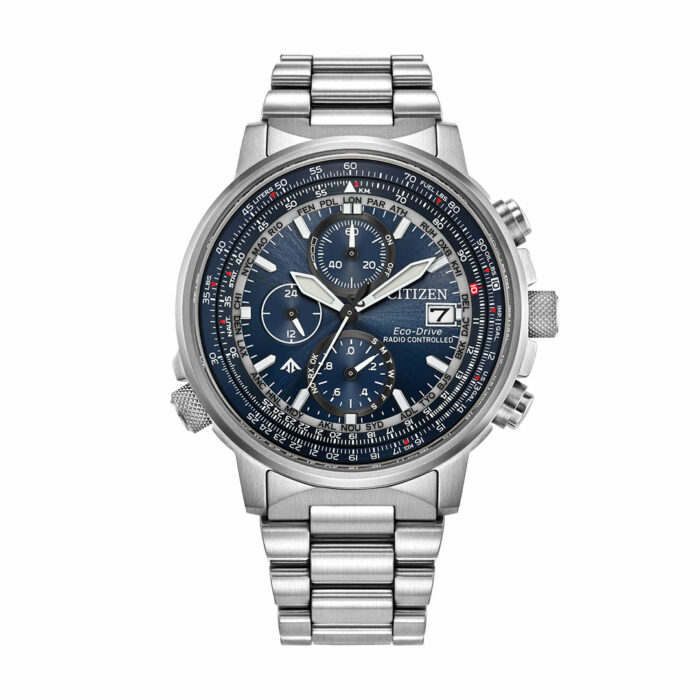 Orologio Citizen Crono Pilot Acciaio Blu AT8300-58L