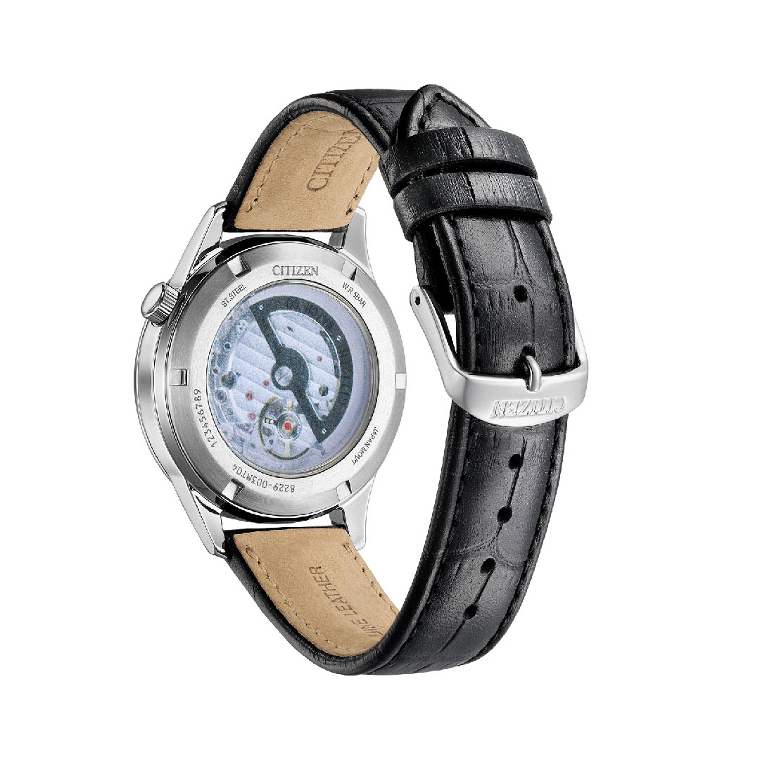 Orologio Citizen Automatico Open Heart Pelle Nera NH9131-14E - immagine 3